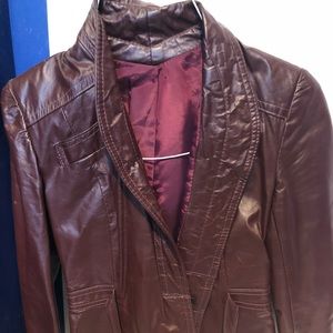 Burgundy leather jacket